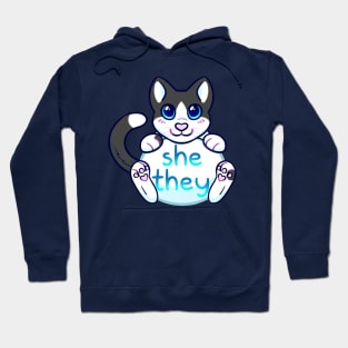 Kitty Pronouns - She/They Hoodie
